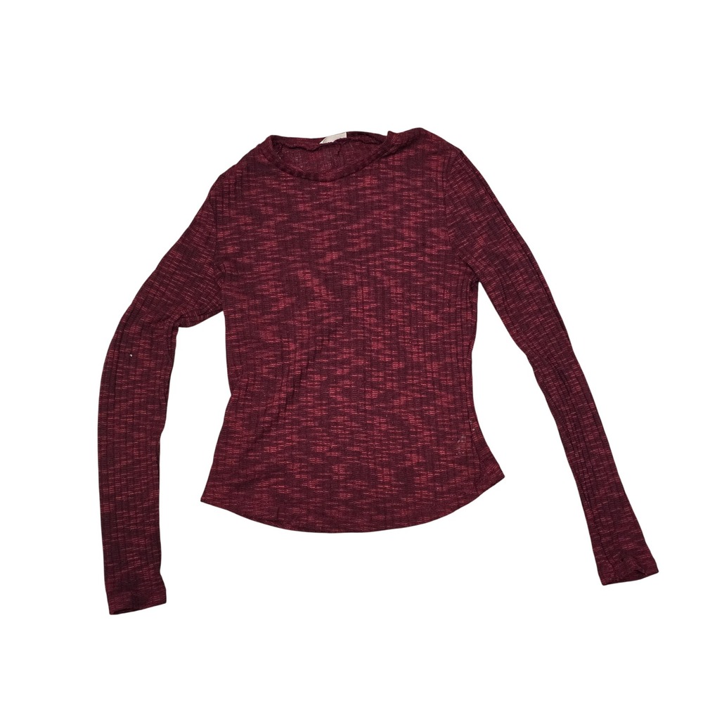 Free People Intimately Aura Layering Top Long Sleeve Top Burgundy XS